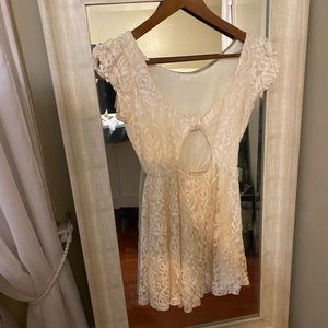 Cream baby doll dress forever21